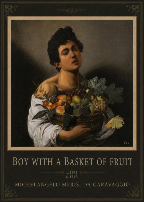 Michelangelo Merisi da Caravaggio Boy with a Basket of Fruit No1 - Poster