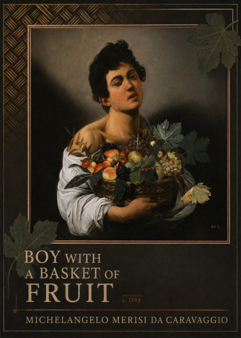 Michelangelo Merisi da Caravaggio Boy with a Basket of Fruit No6 - Poster