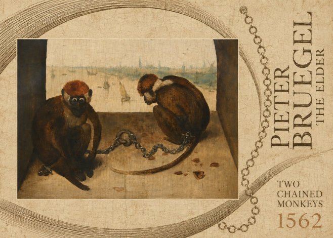 Pieter Bruegel Two Chained Monkeys II No3 - Poster