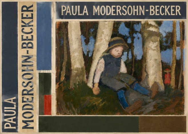 Paula Modersohn-Becker Sleeping Child in a Birch Grove No4 - Poster