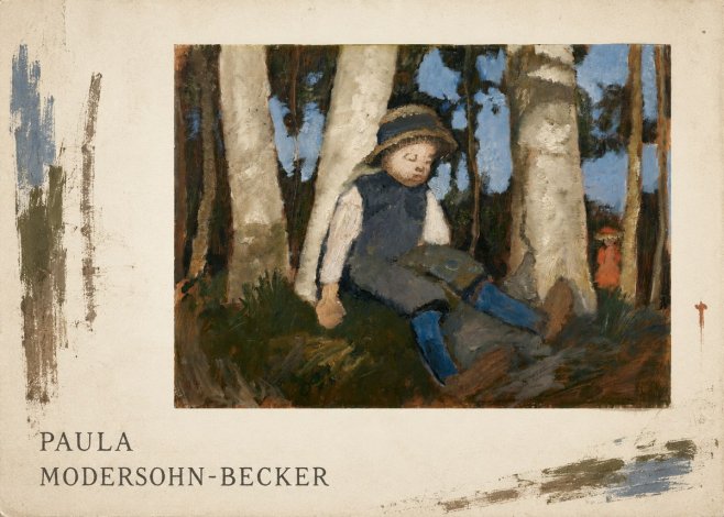 Paula Modersohn-Becker Sleeping Child in a Birch Grove No5 - Poster