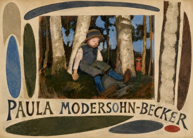 Paula Modersohn-Becker Sleeping Child in a Birch Grove No6 - Poster