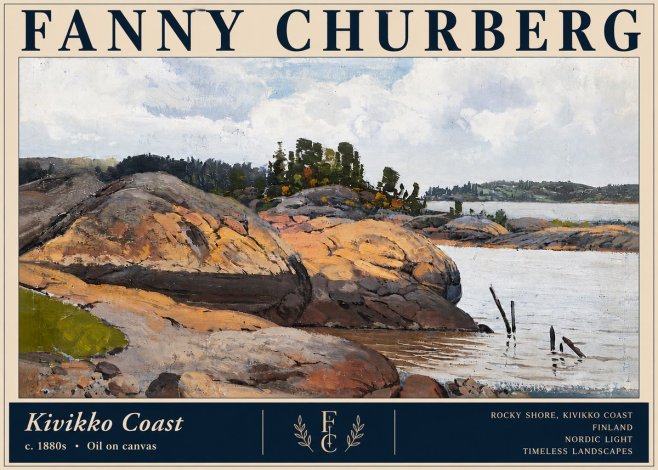 Fanny Churberg Rocky Shore · Kivikko Coast No4 - Poster