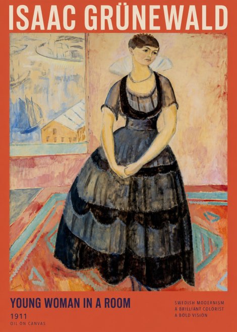 Isaac Grünewald Young Woman in a Room No2 - Poster