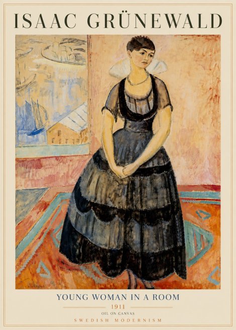 Isaac Grünewald Young Woman in a Room No6 - Poster