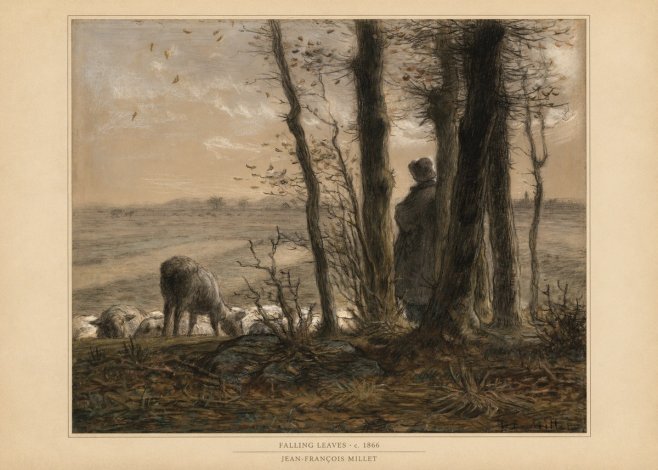 Jean-François Millet Falling Leaves No6 - Poster