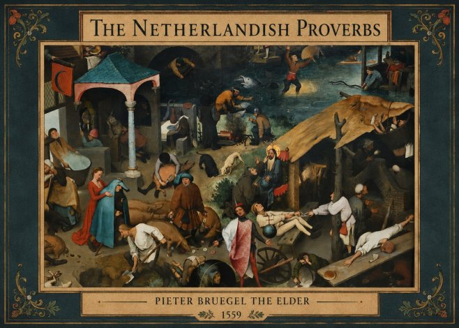 Pieter Bruegel The Netherlandish Proverbs III No3 - Poster