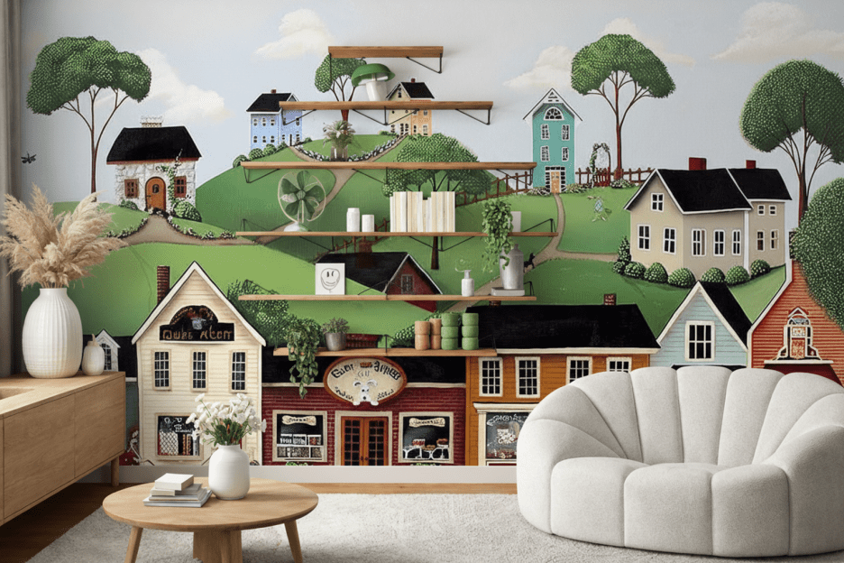 Whimsical Village Scene