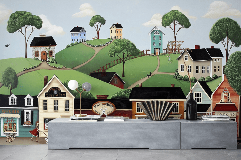 Whimsical Village Scene