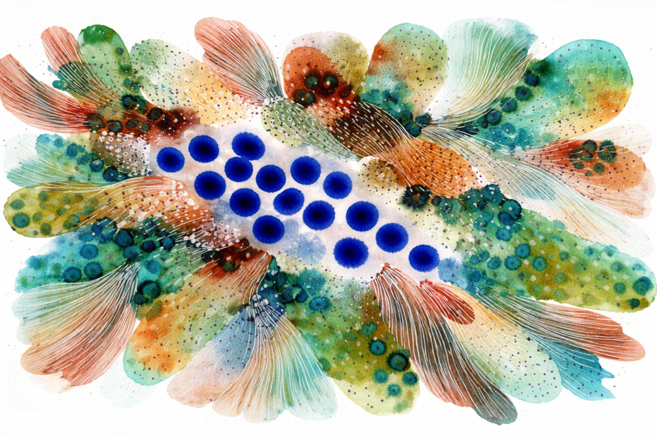 Vibrant Watercolor Ferns