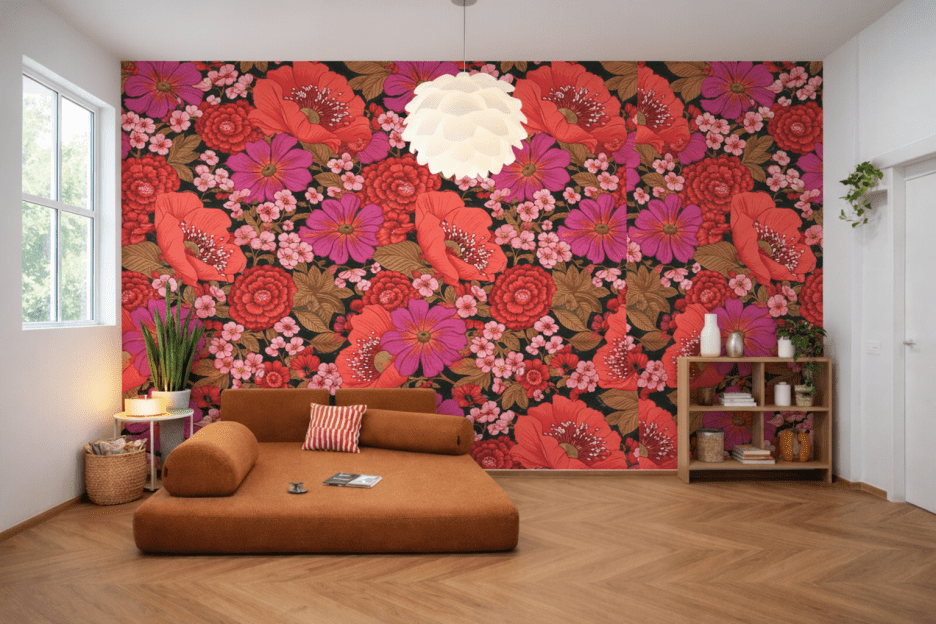 Crimson Petal Tapestry