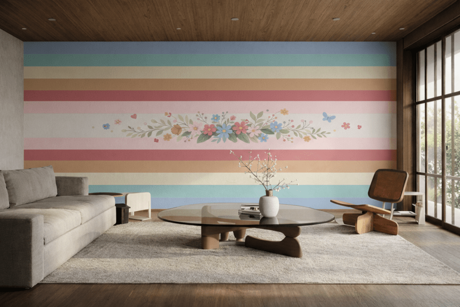 Floral Stripe Canvas
