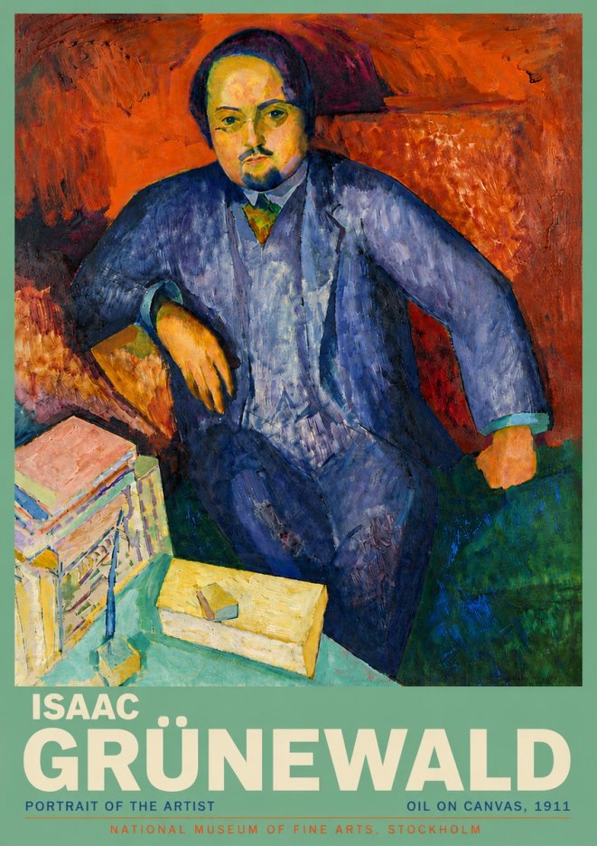 Isaac Grünewald Portrait of the Artist No5 - Poster