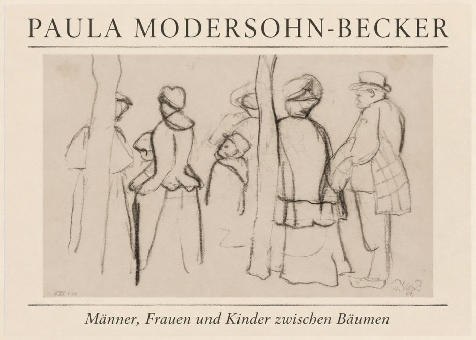 Paula Modersohn-Becker Männer, Frauen Und Kinder Zwischen Bäumen No1 - Poster