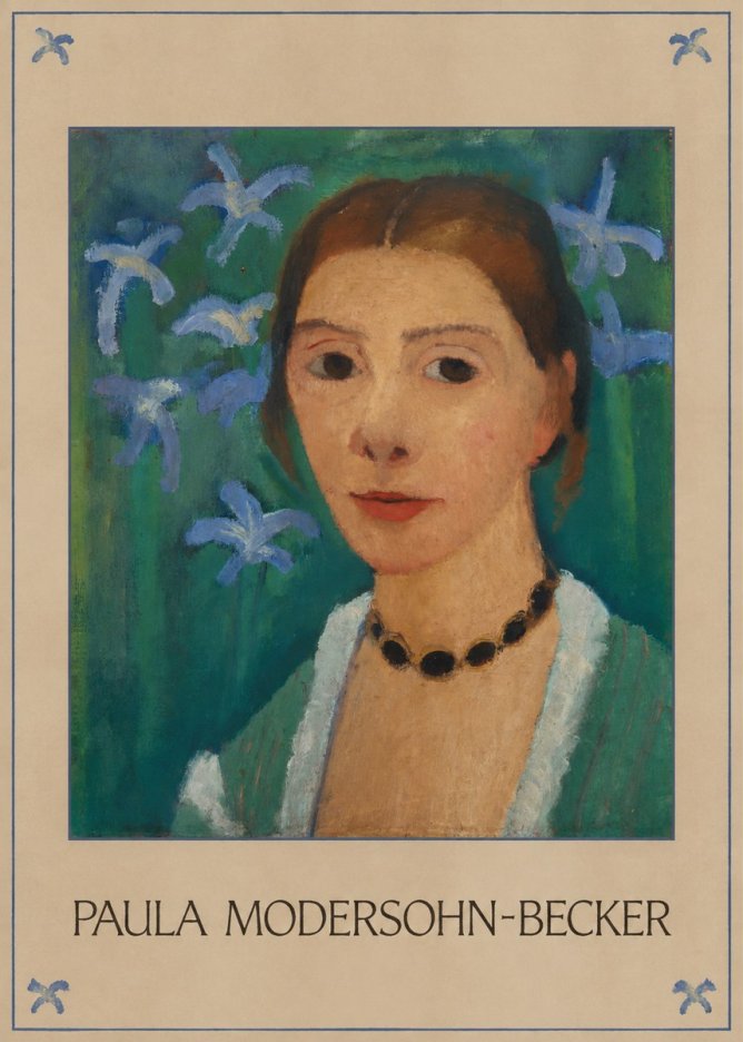 Paula Modersohn-Becker Self-portrait with Blue Flowers No1 - Poster