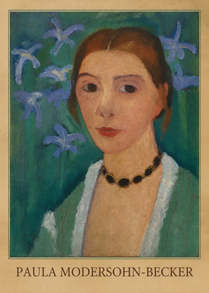Paula Modersohn-Becker Self-portrait with Blue Flowers No4 - Poster