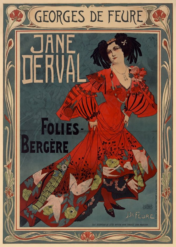 Georges de Feure Jane Derval - Folies-bergère I No1 - Poster