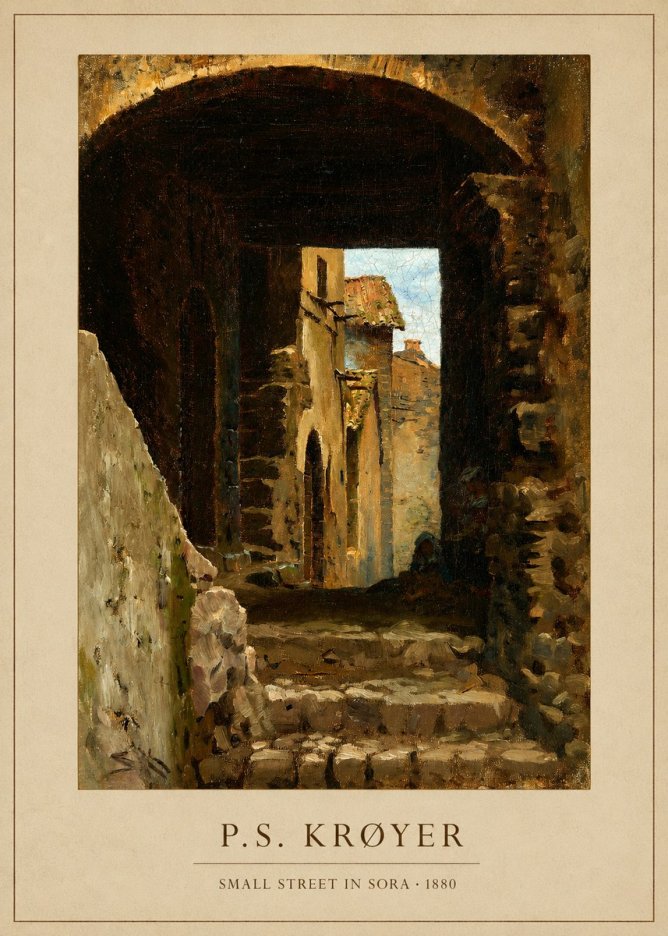 P.S. Krøyer Archway in an Italian Street No3 - Poster