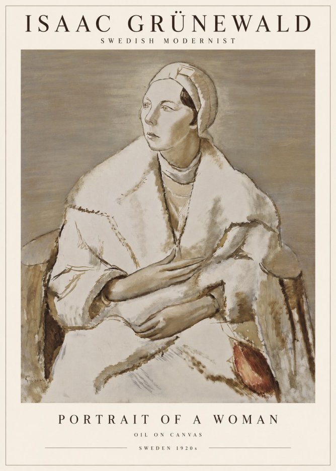 Isaac Grünewald Woman in a White Wrap No3 - Poster