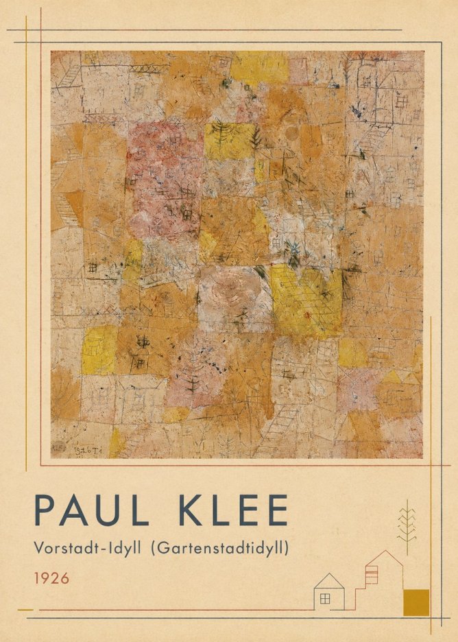 Paul Klee Vorstadt-idyll (Gartenstadtidyll) No1 - Poster