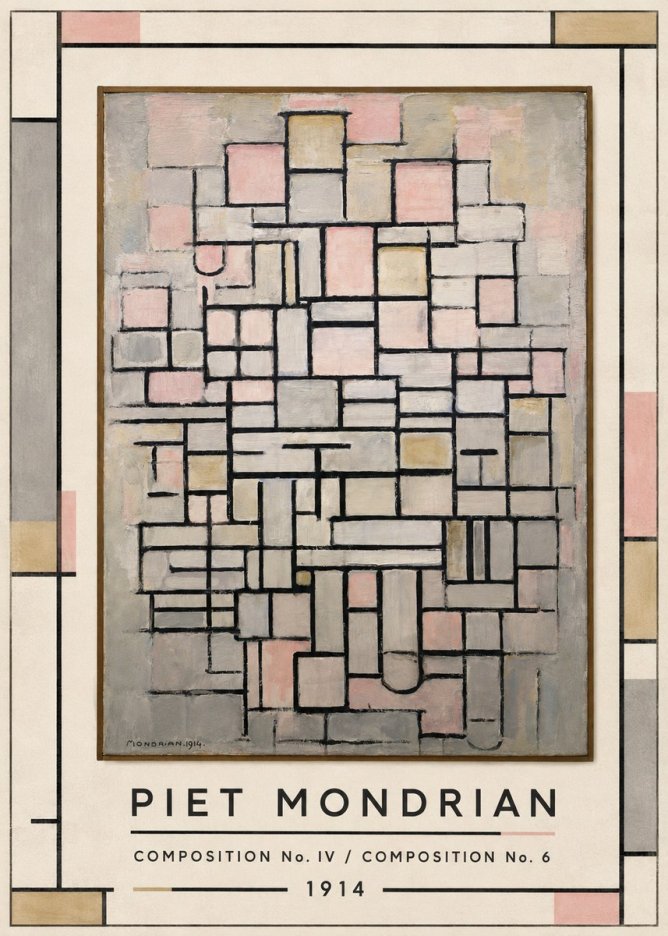 Piet Mondrian Composition No. Iv / Composition No. 6 No1 - Poster