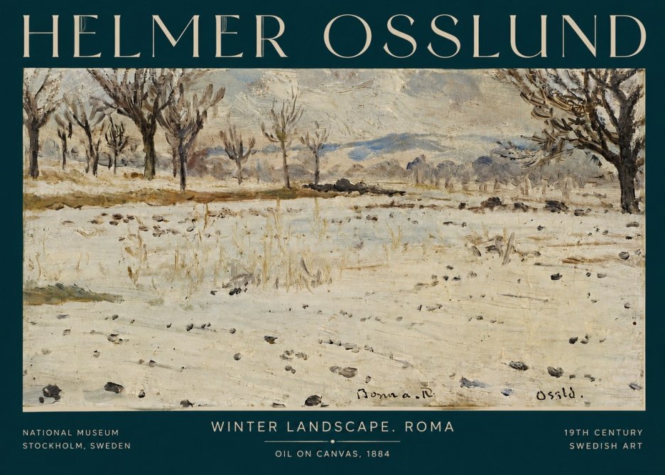 Helmer Osslund Winter Landscape. Roma No3 - Poster