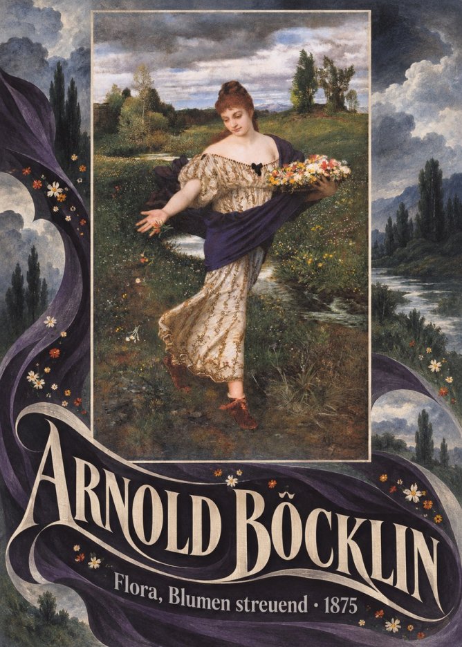 Arnold Böcklin Flora, Blumen Streuend I No6 - Poster