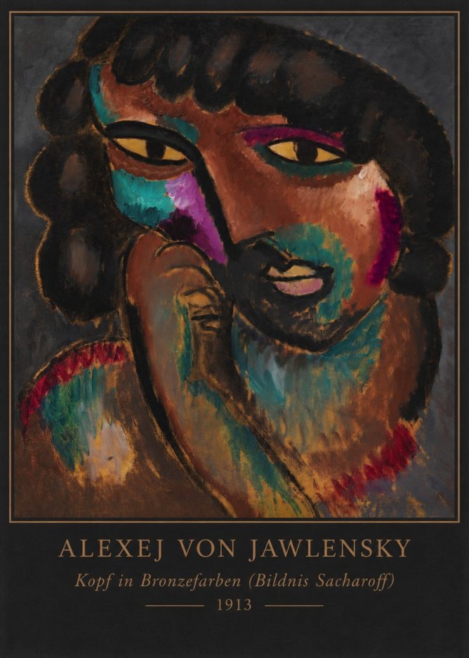 Alexej von Jawlensky Kopf in Bronzefarben (Bildnis Sacharoff) No6 - Poster