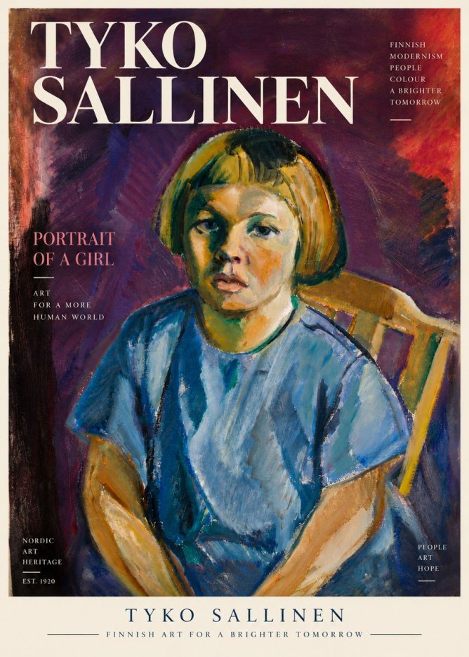 Tyko Sallinen Portrait of a Girl I No6 - Poster