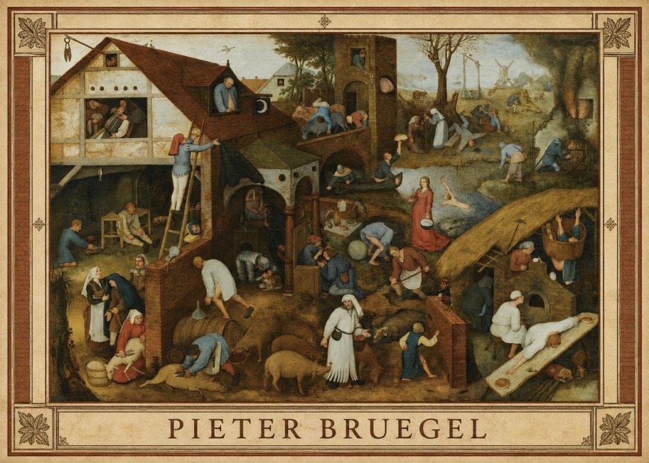 Pieter Bruegel Netherlandish Proverbs I No1 - Poster