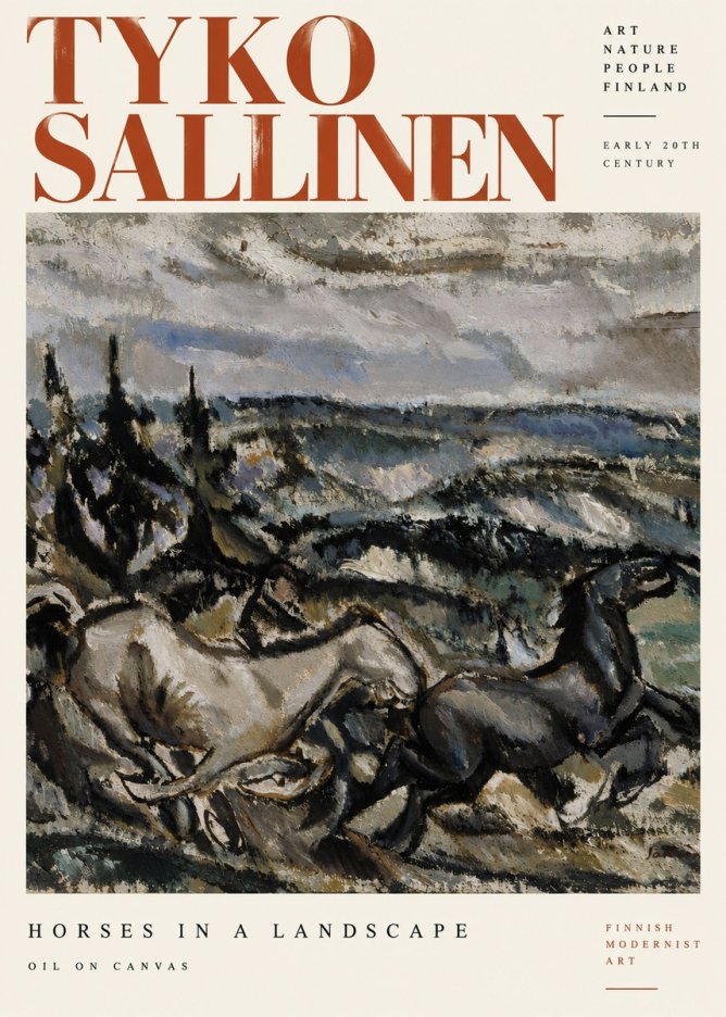 Tyko Sallinen Horses in a Landscape No6 - Poster