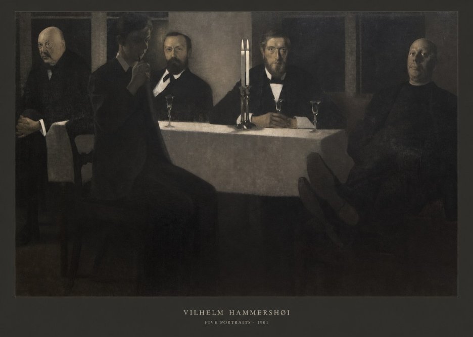 Vilhelm Hammershøi Five Portraits I No6 - Poster