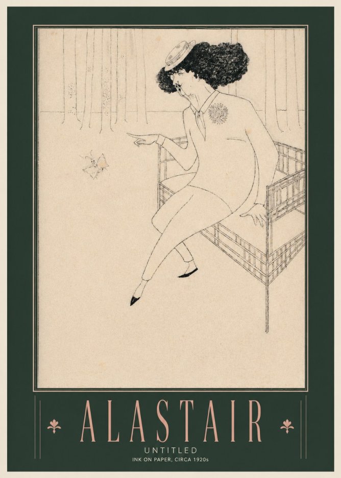 Alastair Lady with Butterfly No3 - Poster