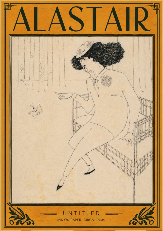 Alastair Lady with Butterfly No4 - Poster