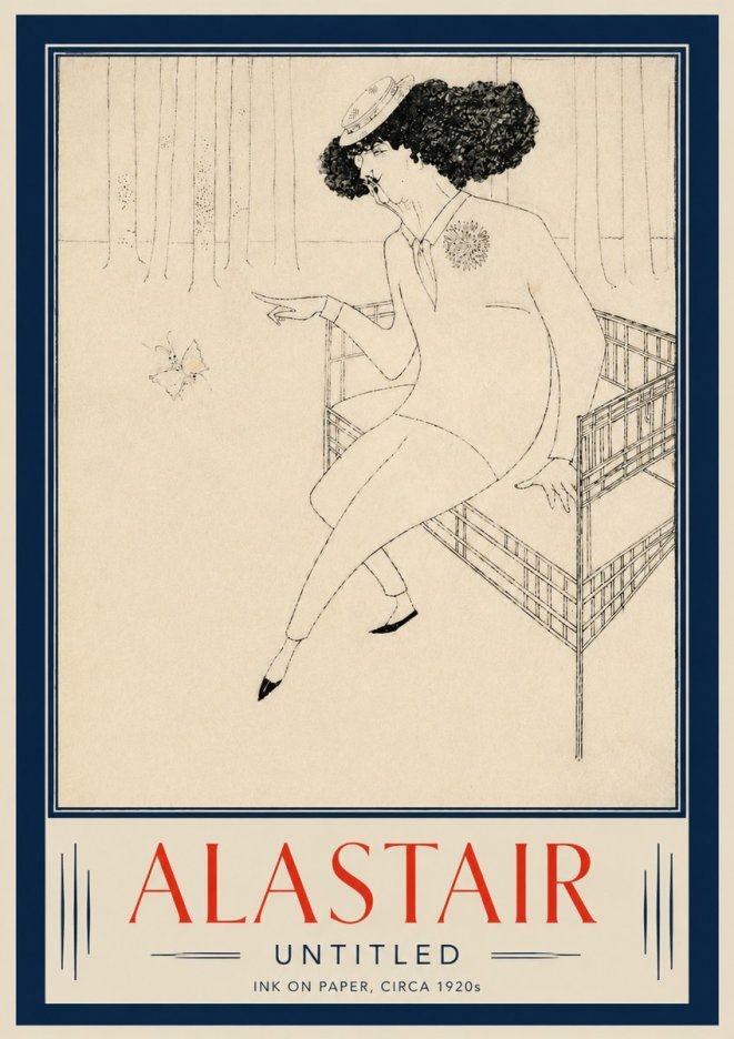 Alastair Lady with Butterfly No5 - Poster