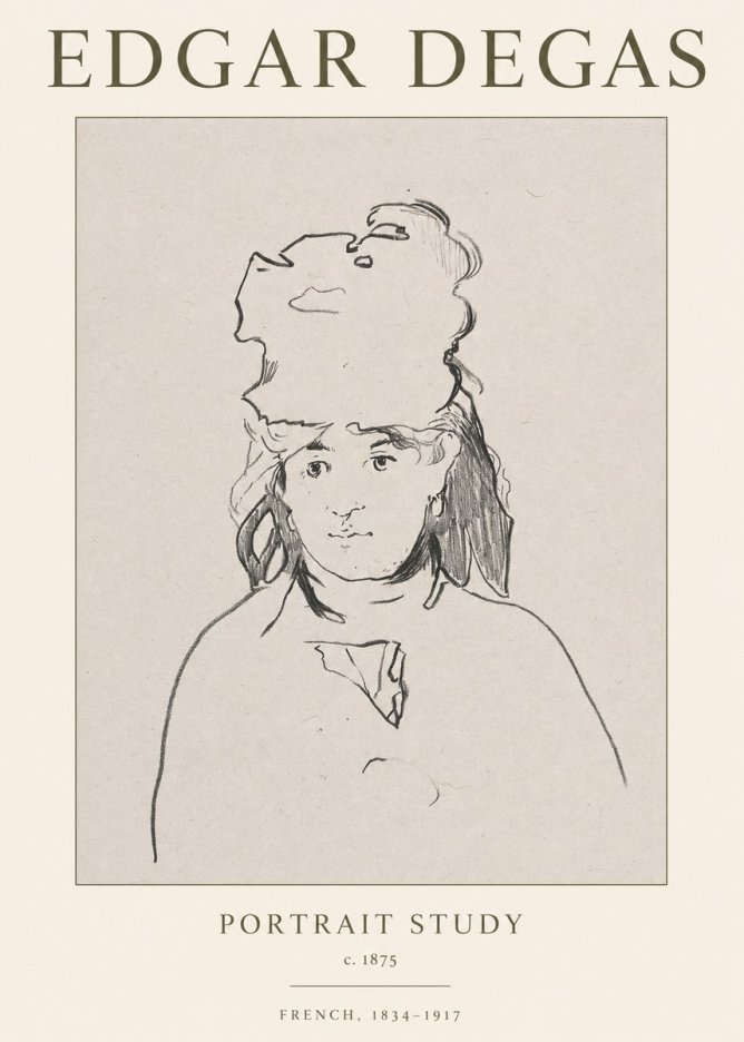 Edgar Degas Portrait Study No1 - Poster
