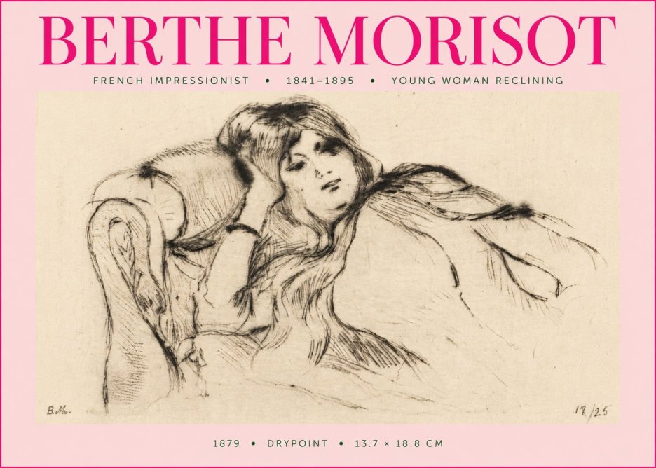 Berthe Morisot Young Woman Reclining II No5 - Poster