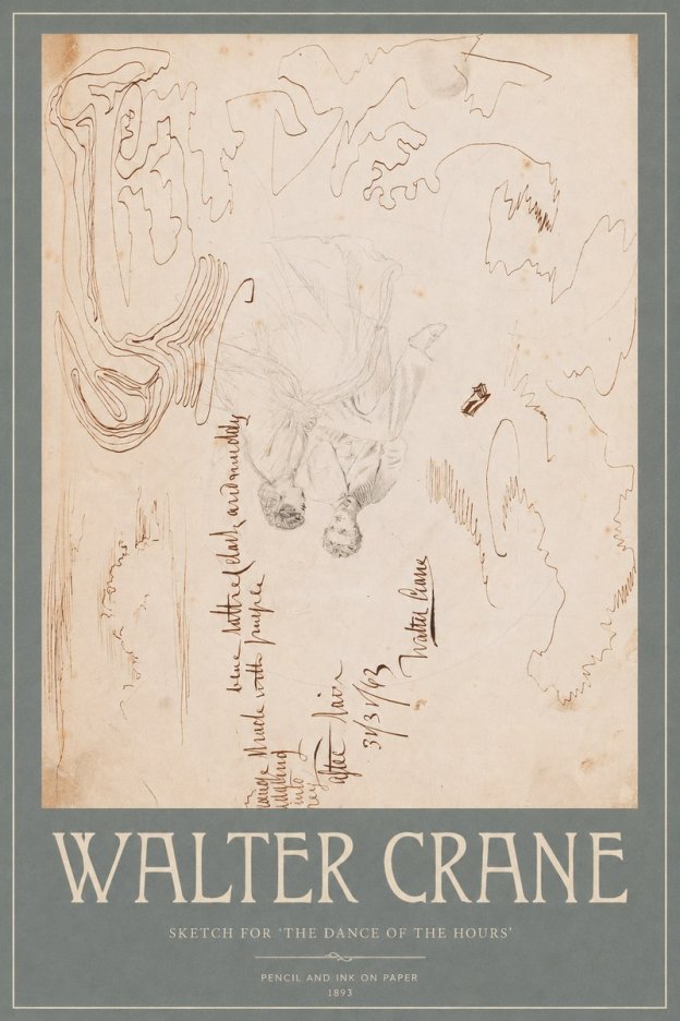 Walter Crane Sketch for 'the Dance of the Hours' No2 - Poster
