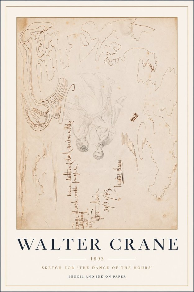 Walter Crane Sketch for 'the Dance of the Hours' No3 - Poster