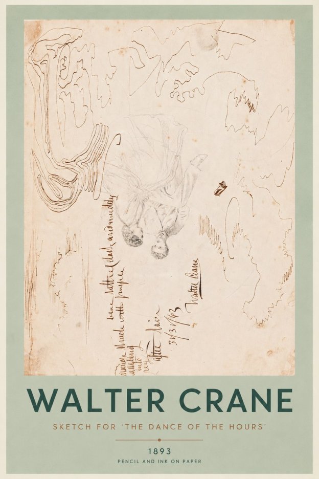 Walter Crane Sketch for 'the Dance of the Hours' No4 - Poster