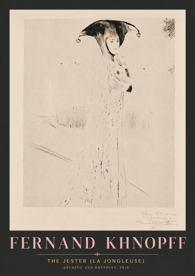 Fernand Khnopff The Jester (La Jongleuse) No6 - Poster