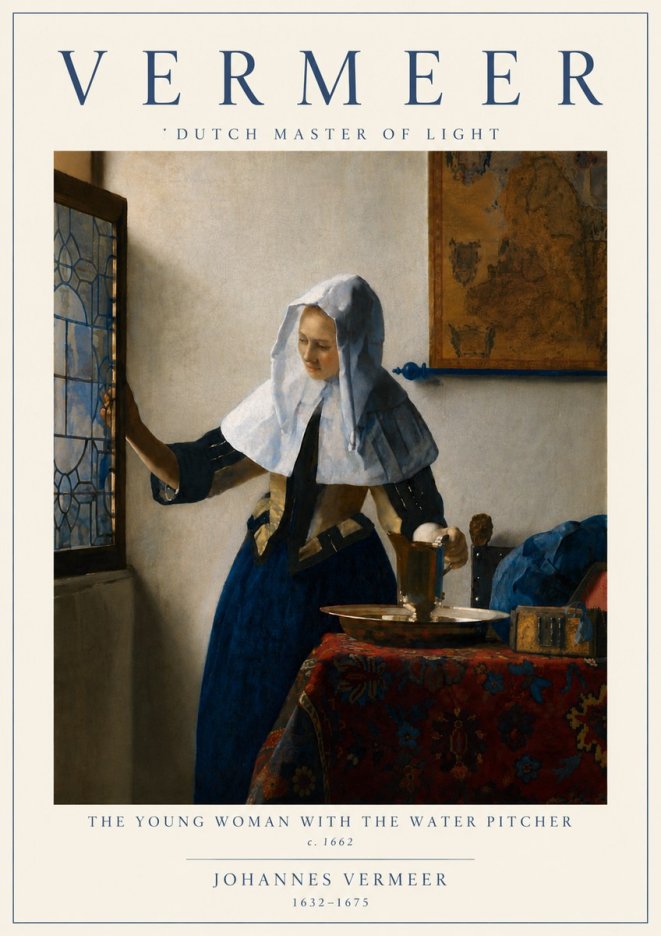 Vermeer The Young Woman with the Water Pitcher No6 - Poster