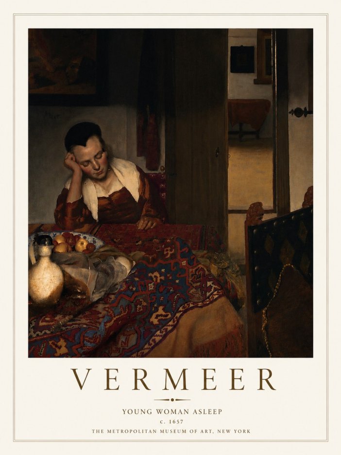 Vermeer Young Woman Asleep No4 - Poster