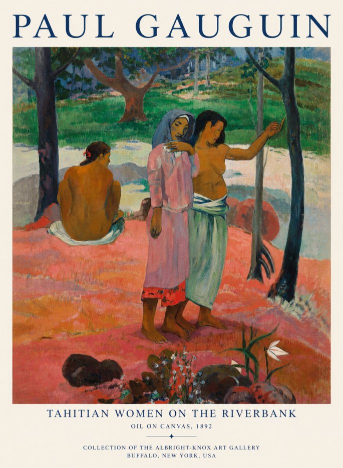 Paul Gauguin Tahitian Women on the Riverbank No1 - Poster