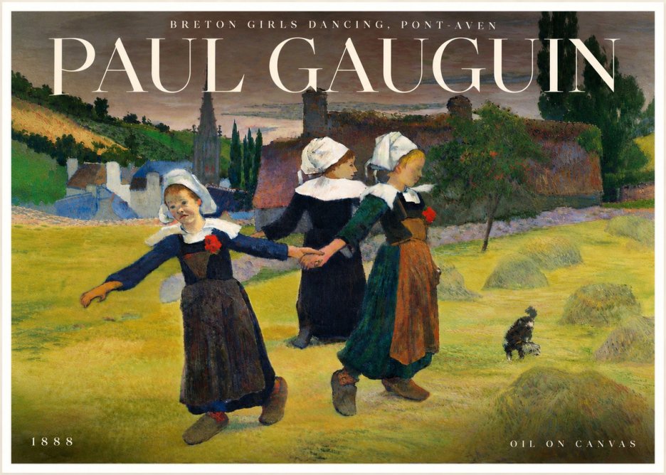 Paul Gauguin Breton Girls Dancing, Pont-aven No6 - Poster