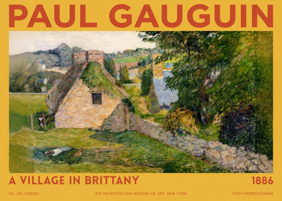 Paul Gauguin A Village in Brittany No2 - Poster