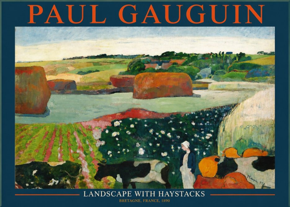 Paul Gauguin Landscape with Haystacks No2 - Poster