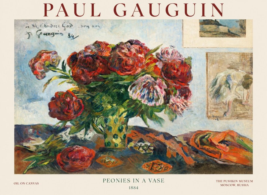 Paul Gauguin Peonies in a Vase No1 - Poster