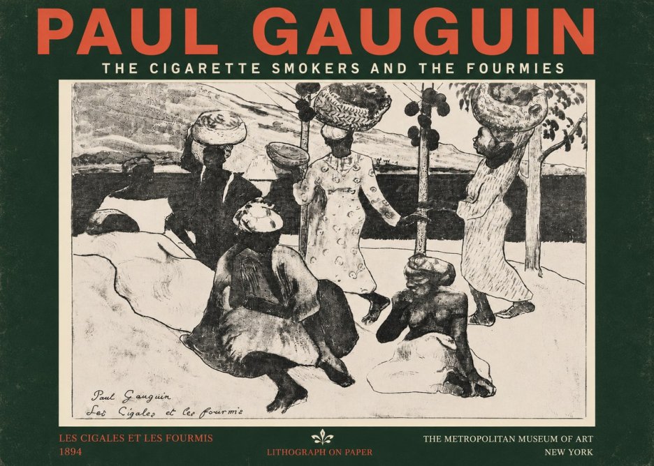 Paul Gauguin The Cigarette Smokers and the Fourmies No4 - Poster