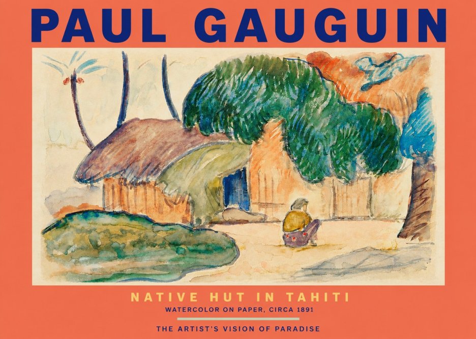 Paul Gauguin Native Hut in Tahiti No2 - Poster